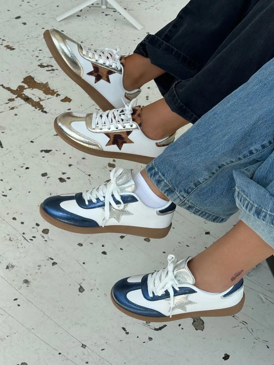Design By Si Accra sneakers med stjerne - Hvid/navy