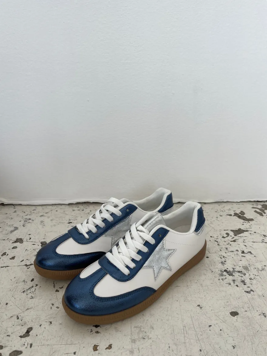 Design By Si Accra sneakers med stjerne - Hvid/navy