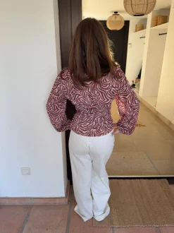 Design By Si Alissa bluse med mønster - Rød/hvid Online