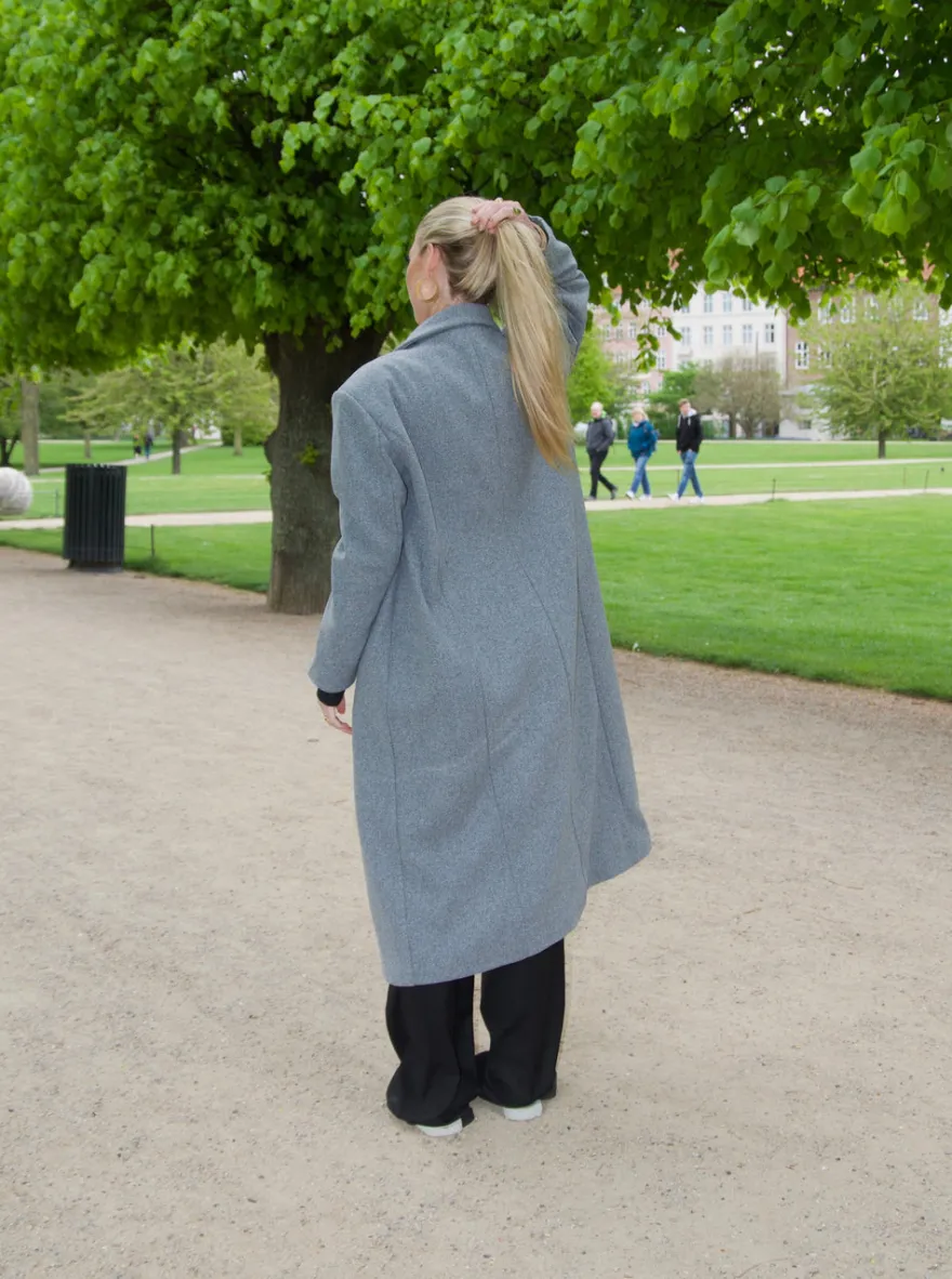Design By Si Alva oversized frakke - Grå