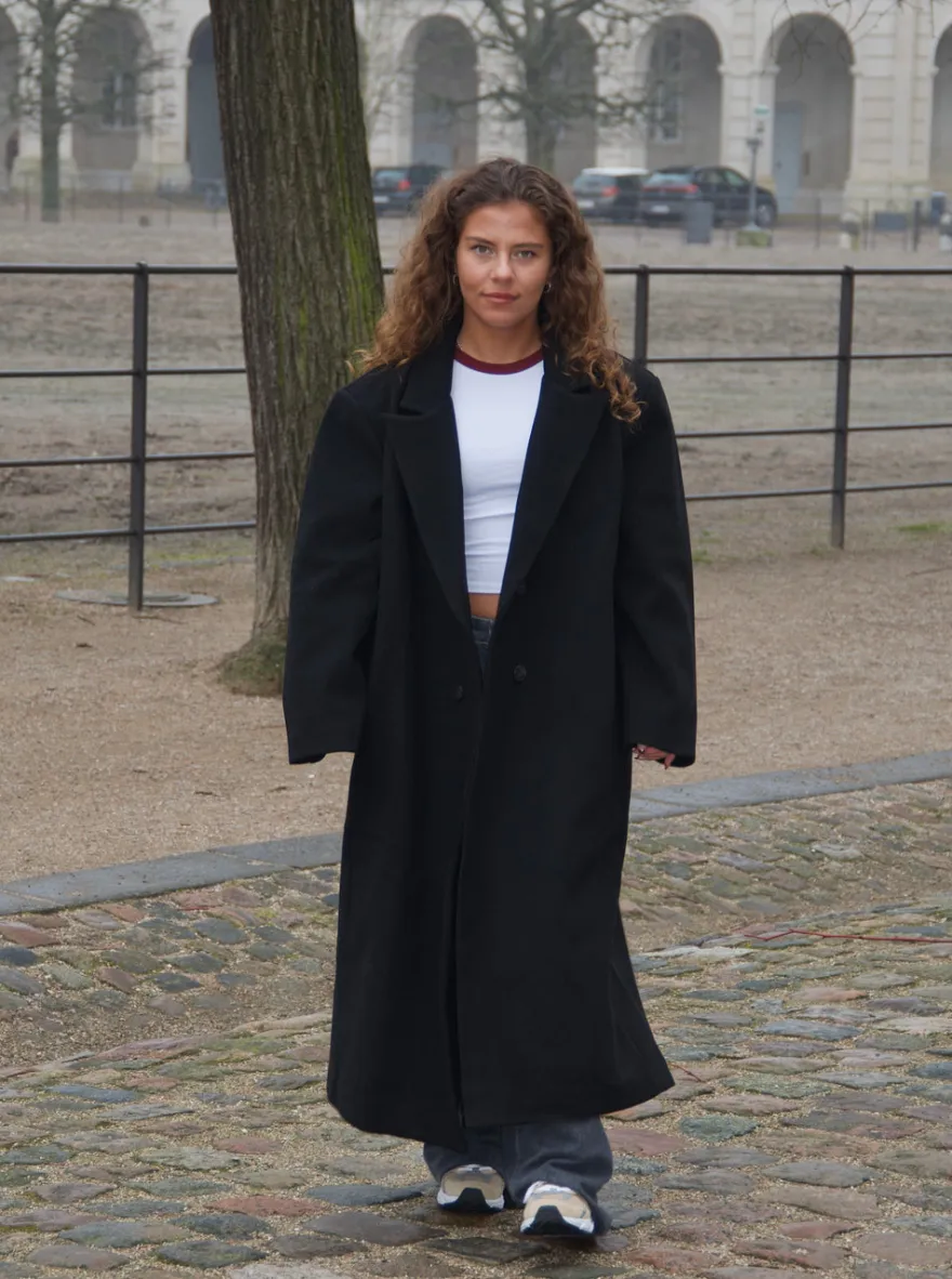 Design By Si Alva oversized frakke - Sort Best