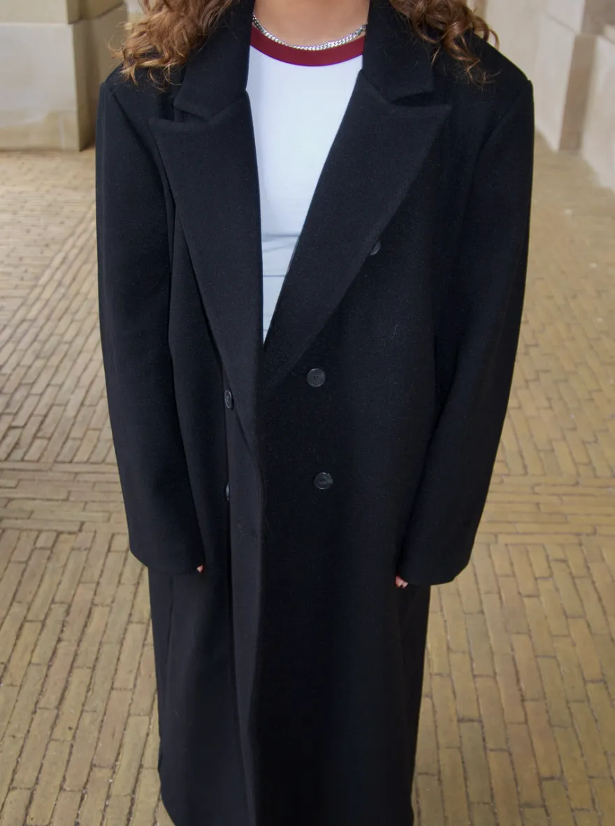 Design By Si Alva oversized frakke - Sort Best
