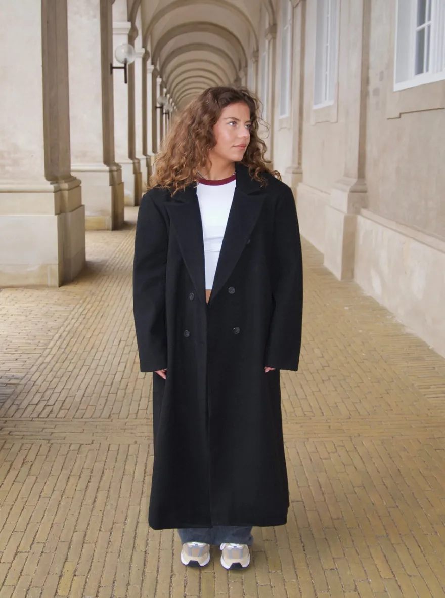 Design By Si Alva oversized frakke - Sort Best