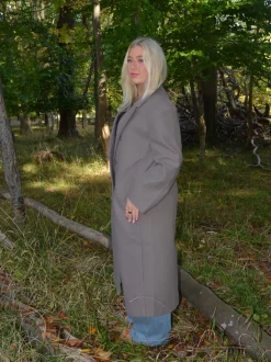 Design By Si Alva oversized frakke - Taupe Hot