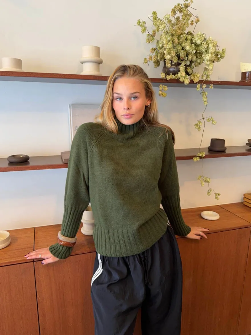 Design By Si Alyssa striktrøje med turtleneck - Grøn