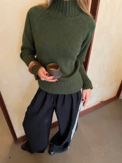 Design By Si Alyssa striktrøje med turtleneck - Grøn