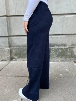 Design By Si Amalia stribede bukser - navy Best