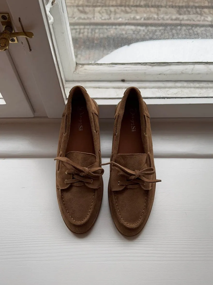 Design By Si Amaline mokkasiner i ruskind - Brun Sale