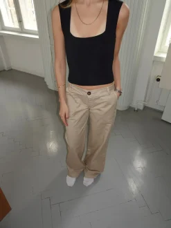 Design By Si Ama lærredsbukser - Beige Online