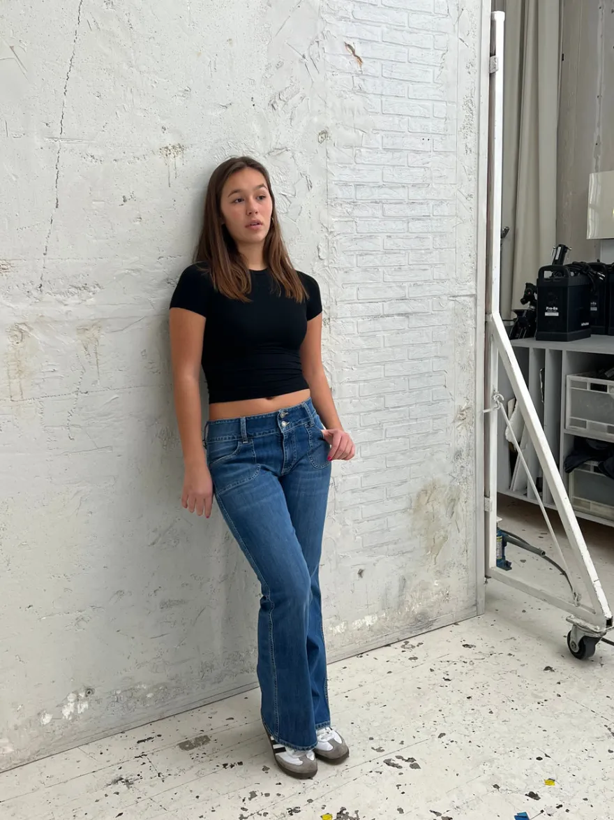 Design By Si Amani bootcut jeans - Blå denim