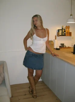 Design By Si Amilie denimskort - Blå Clearance