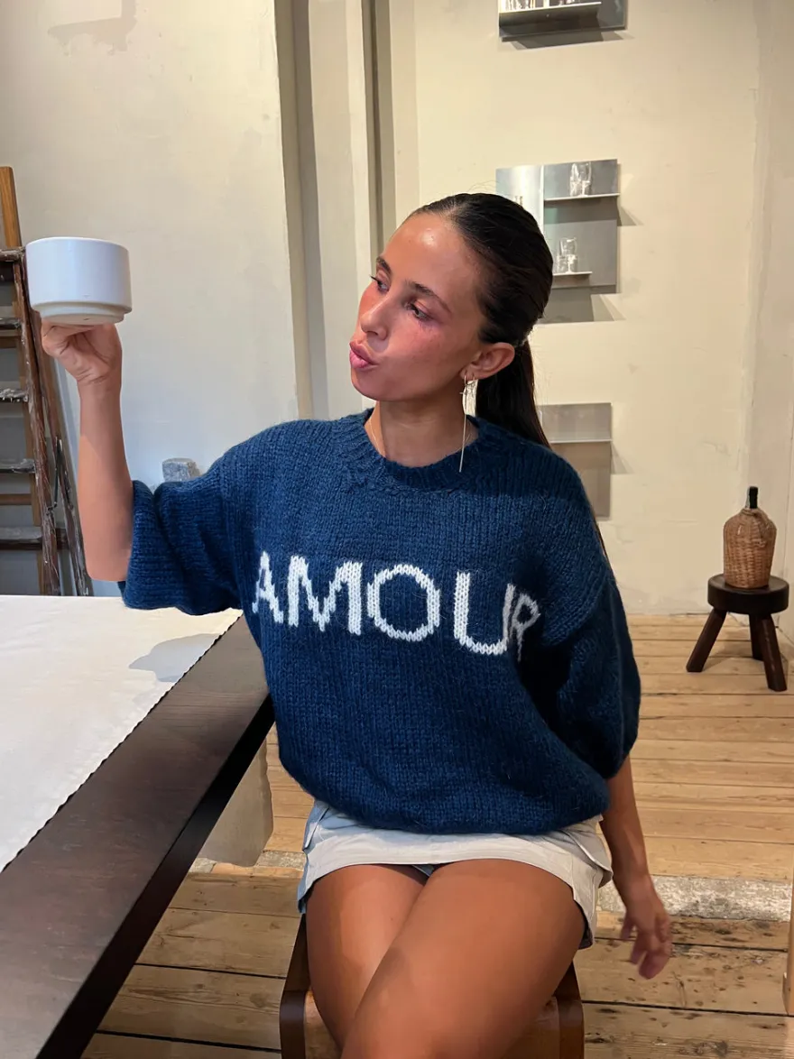 Design By Si Amour striktrøje - Navy Clearance