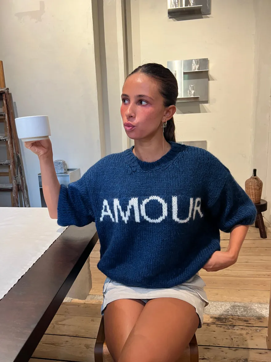 Design By Si Amour striktrøje - Navy Clearance