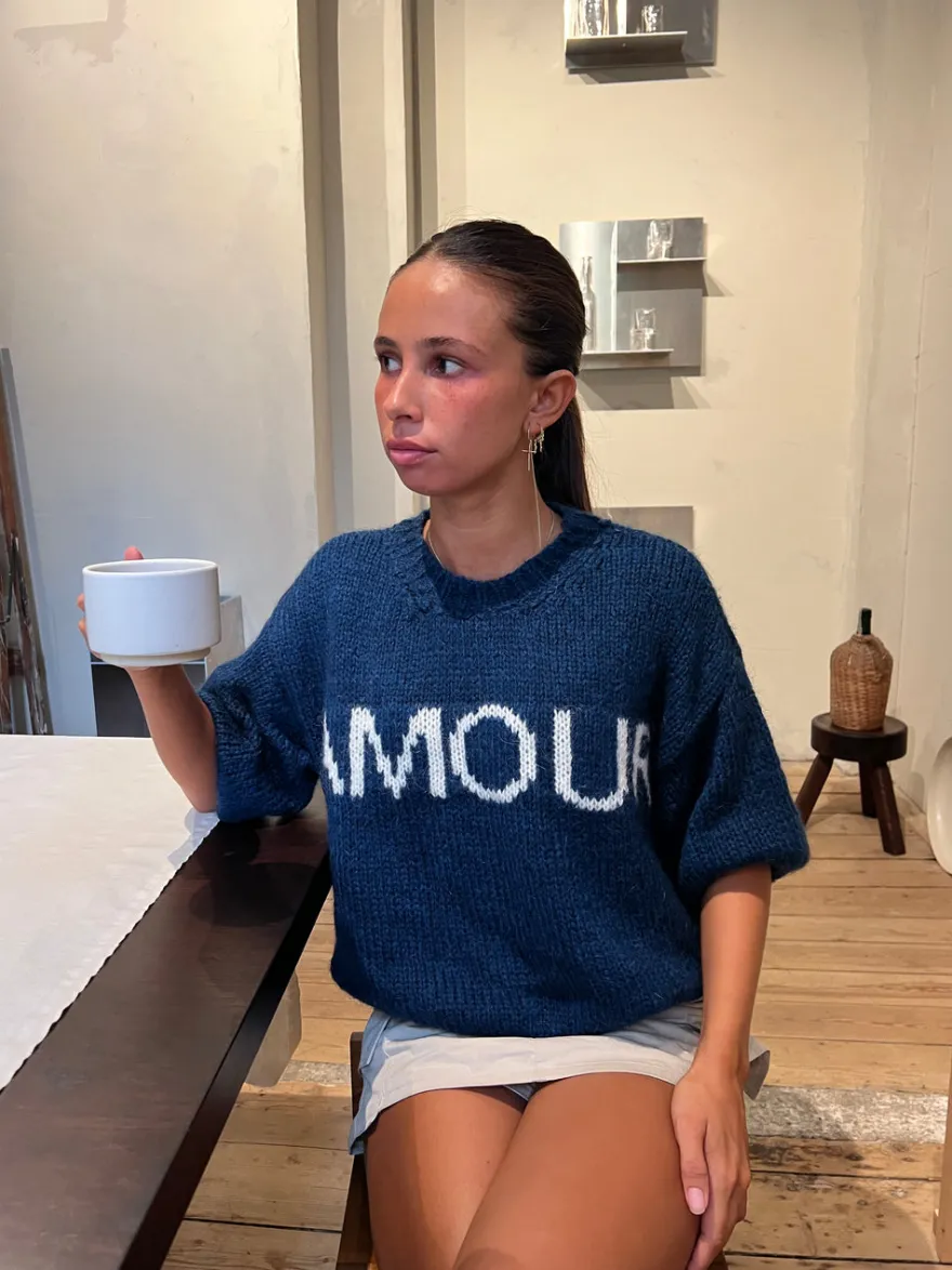 Design By Si Amour striktrøje - Navy Clearance