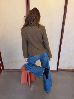Design By Si Anahita kort blazer - Kaki Online