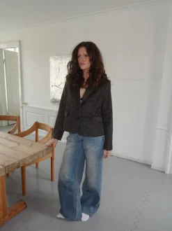 Design By Si Anahita kort blazer - Mørkebrun/Sort Hot