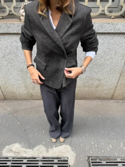 Design By Si Anahita kort blazer - Mørkebrun/Sort Hot