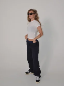 Design By Si Angel hør bukser - navy Online