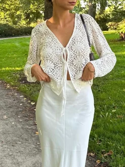 Design By Si Angelina blondebluse - Hvid Outlet