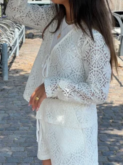 Design By Si Angelina blondebluse - Hvid Outlet