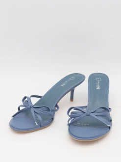 Design By Si Anna mules med sløjfedetalje - Støvet blå Online