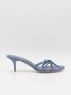 Design By Si Anna mules med sløjfedetalje - Støvet blå Online