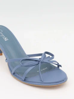 Design By Si Anna mules med sløjfedetalje - Støvet blå Online