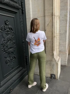Design By Si Anna Olympia hør bukser - Kaki Hot