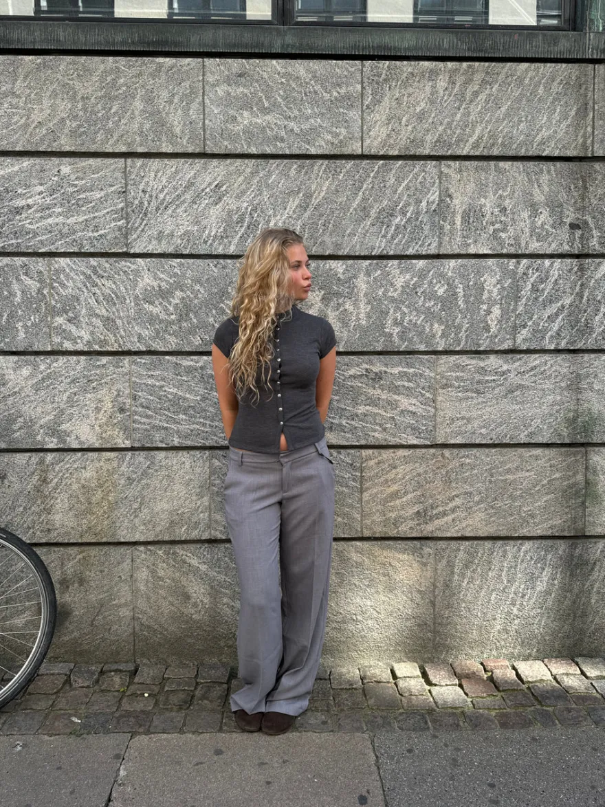 Design By Si Anna Olympia lavtaljede suit bukser - Grå Online