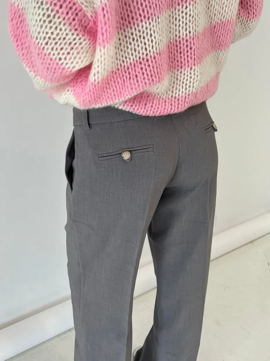 Design By Si Anna Olympia lavtaljede suit bukser - Grå Online