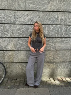 Design By Si Anna Olympia lavtaljede suit bukser - Grå Online