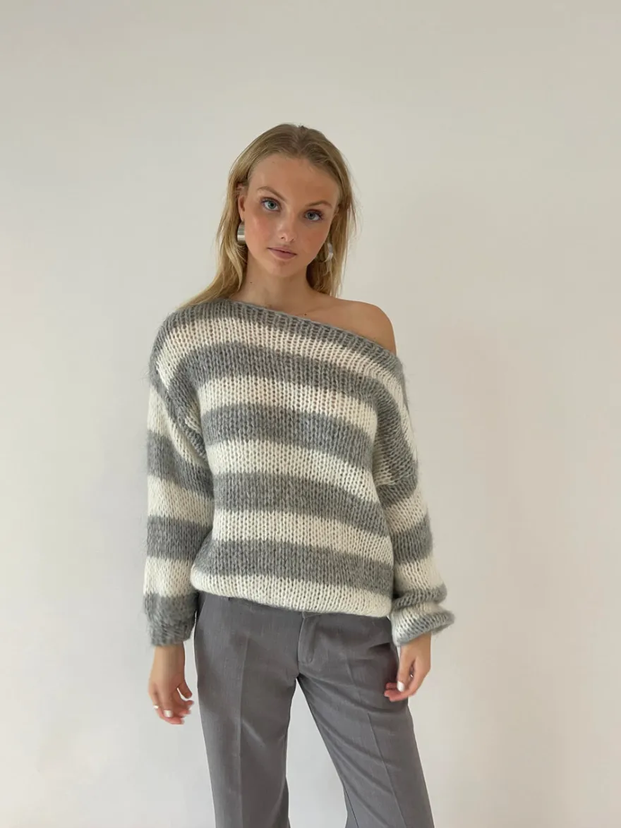 Design By Si Anna Olympia striktrøje - Grå Clearance