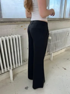 Design By Si Anna Olympia wide leg suit pants - Sort