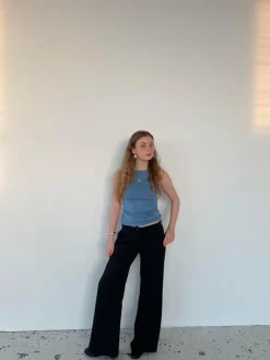 Design By Si Anna Olympia wide leg suit pants - Sort