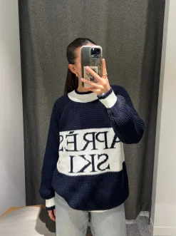 Design By Si Aprés ski striktrøje - Navy/hvid Hot
