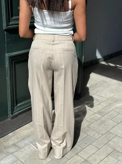 Design By Si Arlette suit bukser - Beige stribet New