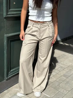 Design By Si Arlette suit bukser - Beige stribet New