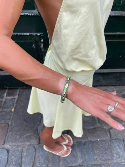 Design By Si Arna armbånd med mønster - Grøn/guld Outlet