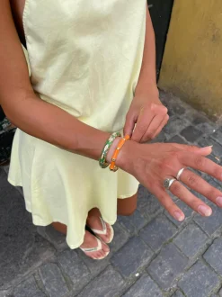 Design By Si Arna armbånd med mønster - Grøn/guld Outlet