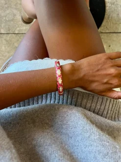 Design By Si Arna armbånd med mønster - Lyserød/guld Outlet