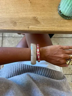 Design By Si Arna armbånd med mønster - Lyserød/guld Outlet