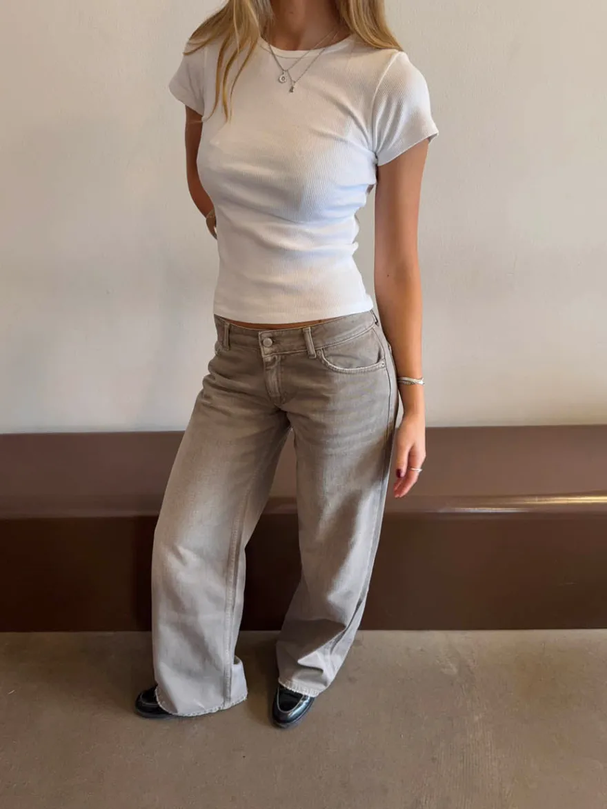 Design By Si Audrena lavtaljede jeans - Sage grøn Hot