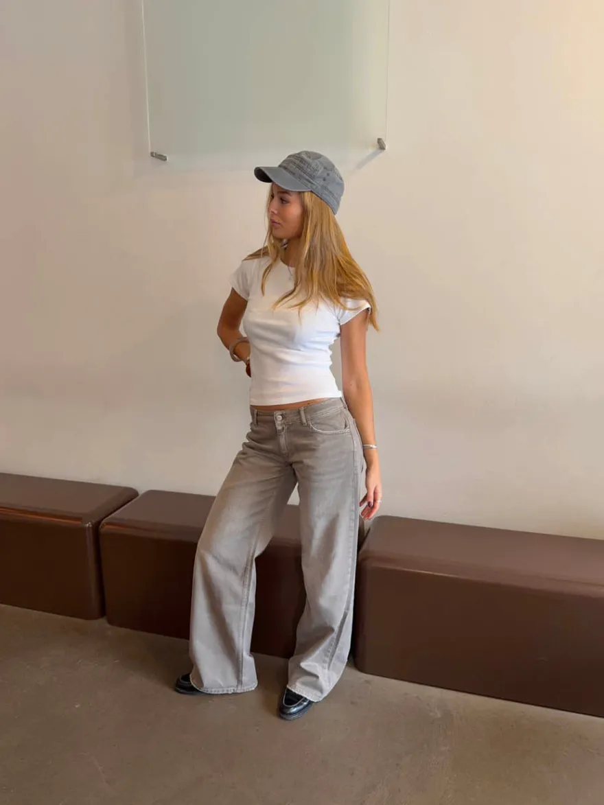 Design By Si Audrena lavtaljede jeans - Sage grøn Hot