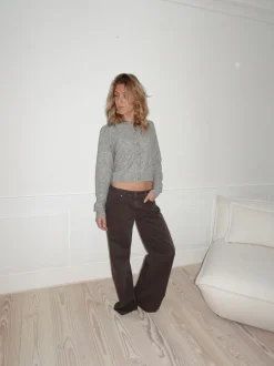 Design By Si Audrey jeans - Mørkebrun Clearance