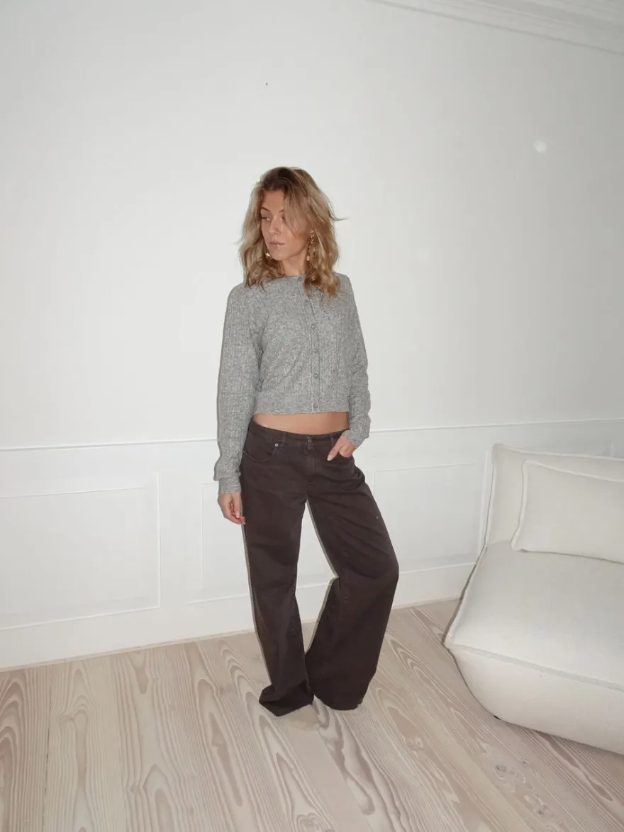 Design By Si Audrey jeans - Mørkebrun Clearance