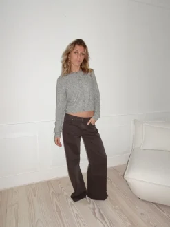 Design By Si Audrey jeans - Mørkebrun Clearance
