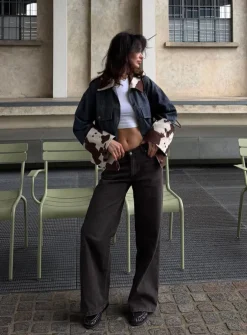Design By Si Audrey jeans - Mørkebrun Clearance