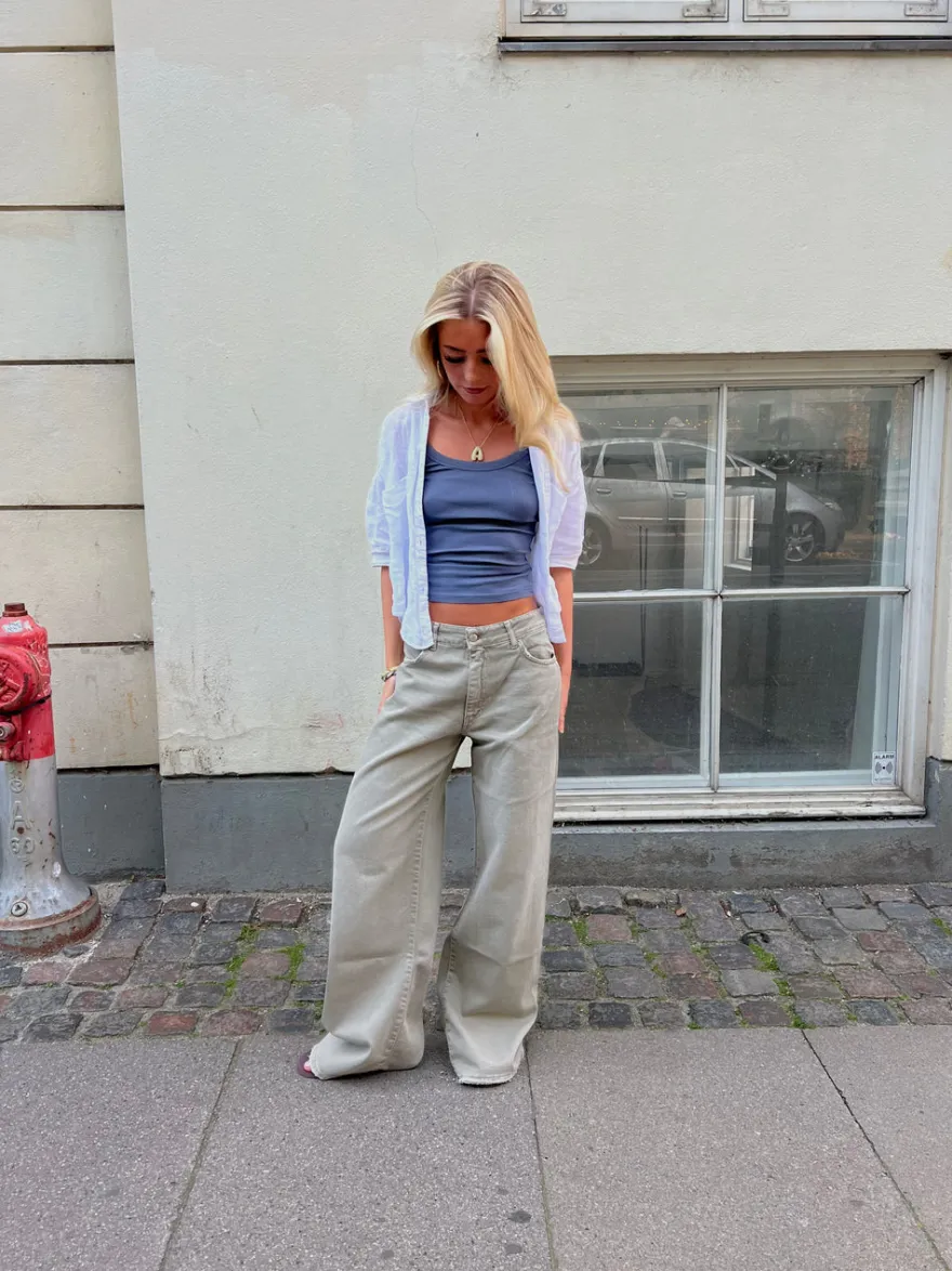 Design By Si Audrey jeans - Sage grøn Hot