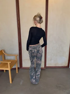 Design By Si Audrine army jeans - Brun/grøn Discount