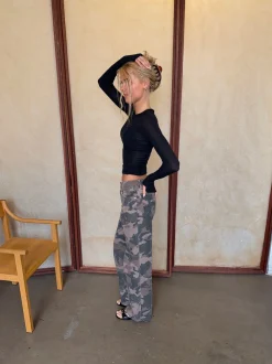 Design By Si Audrine army jeans - Brun/grøn Discount